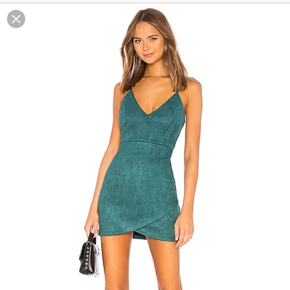 revolve emerald green dress